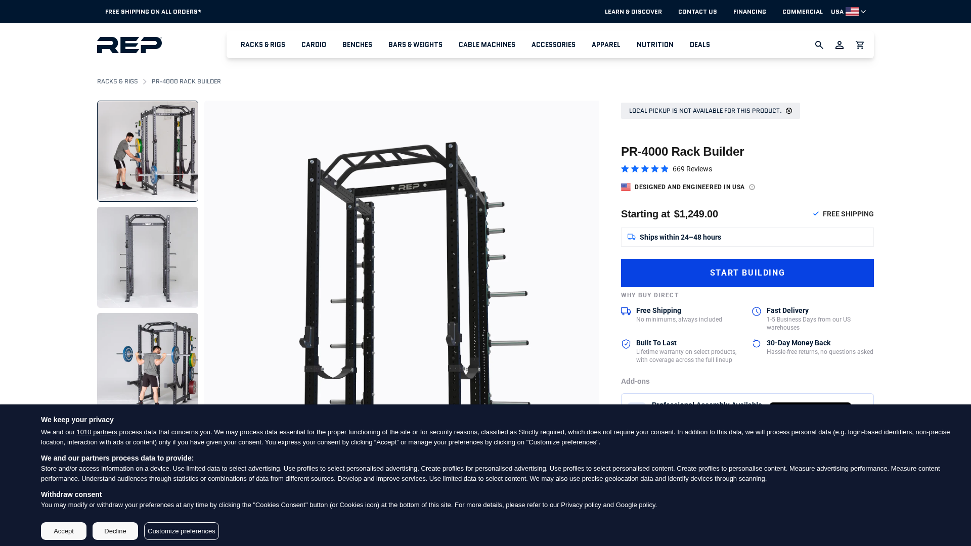 REP PR-4000 Rack Builder