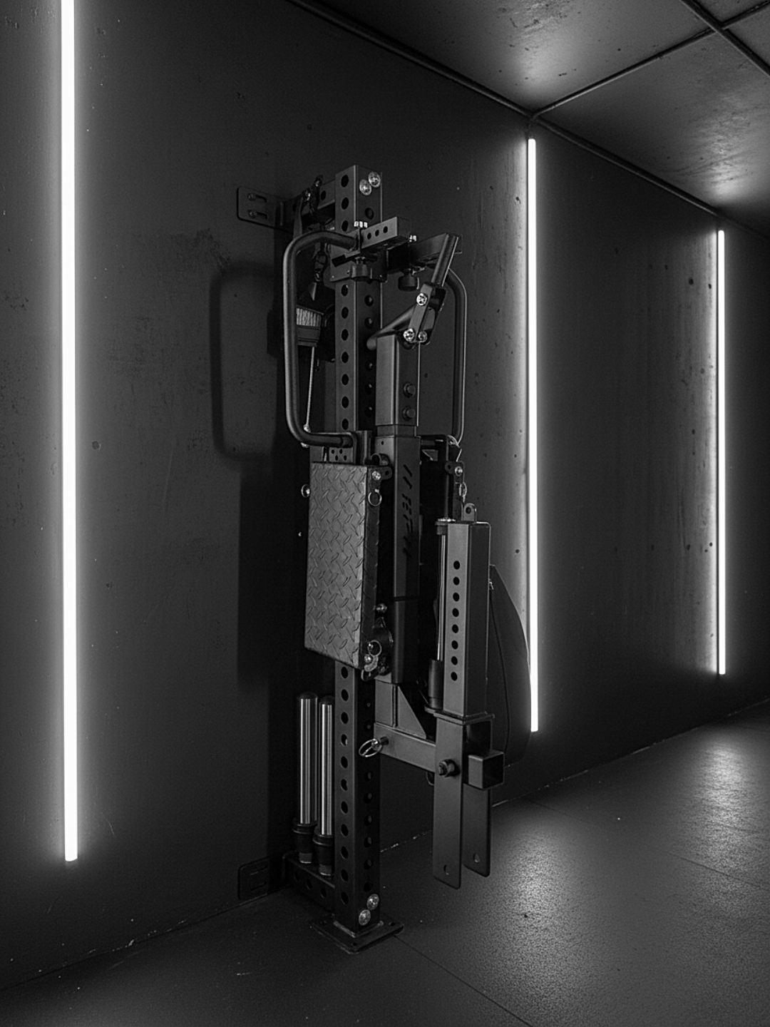Bulletproof VBS vertical belt squat system mounted on a rack